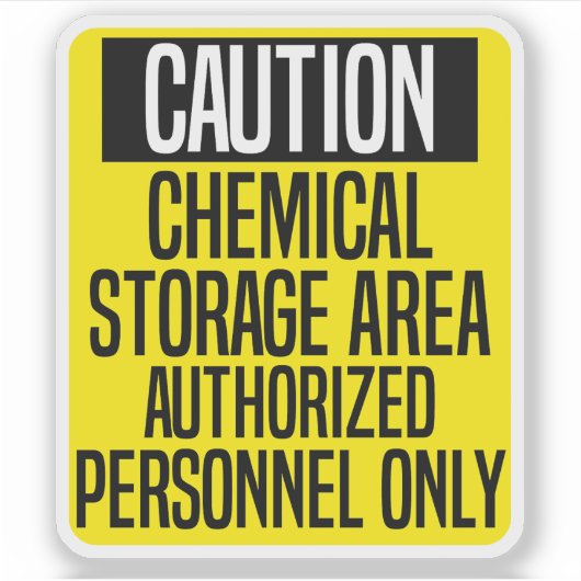 注意化学貯蔵所認定人員 シール (正面)