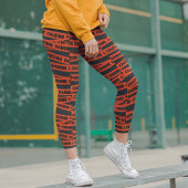 注意危険ハロウィンテープモダンタイポグラフィ カプリレギンス