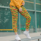 注意危険ハロウィンテープモダンタイポグラフィ カプリレギンス