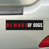 注意喚起：犬注意 グロッシーステッカー バンパーステッカー (車上)