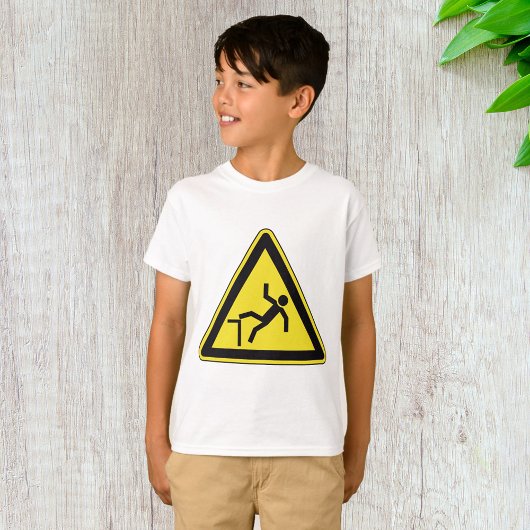 注意喚起 転倒注意 サイン 危険 Tシャツ