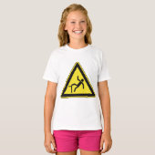注意喚起 転倒注意 サイン Tシャツ (正面フル)