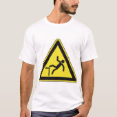 注意喚起 転倒注意 サイン Tシャツ (正面)