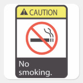 注意喫煙記号 スクエアシール (正面)