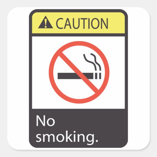 注意喫煙記号 スクエアシール (正面)