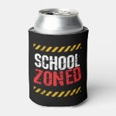注意学校ゾーン交通学校の横断警備員 缶クーラー (缶正面)