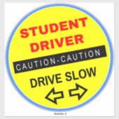 注意学生の運転免許証（車の場合）バンパー シール (シート)