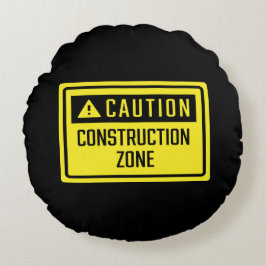 注意建築ゾーンの標識 ラウンドクッション