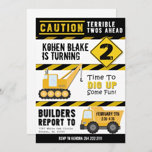 注意恐ろしい二の招待状 招待状 (正面/裏面)