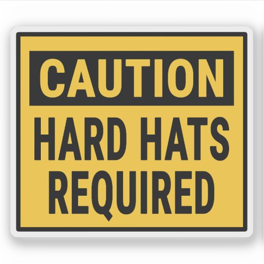 注意懸命帽子が必要 シール (正面)