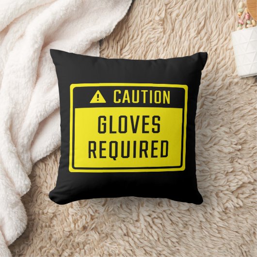 注意手袋必要標識 クッション (ブランケット)