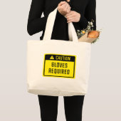 注意手袋必要標識 ラージトートバッグ (正面(商品))
