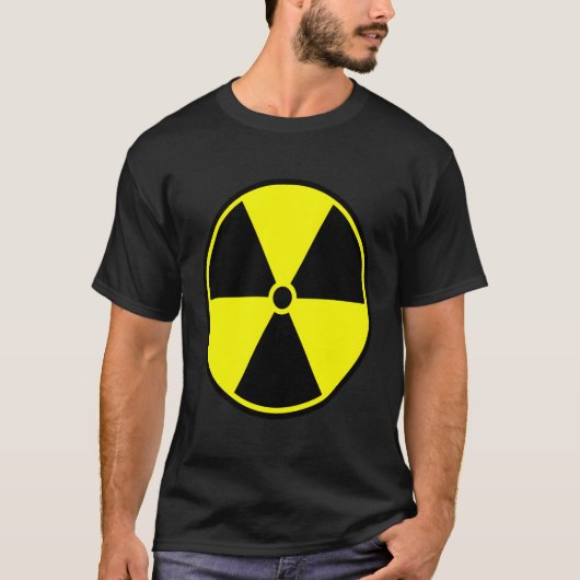注意放射能危険警告標識 Tシャツ (正面)