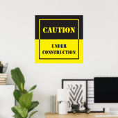 注意標識建築 ポスター (ホームオフィス)