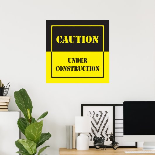 注意標識建築 ポスター (ホームオフィス)