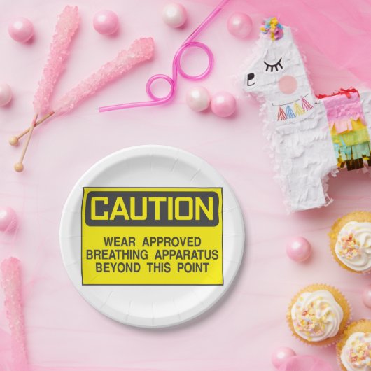 注意標識衣服認定呼吸装置 ペーパープレート (パーティー)