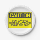 注意標識衣服認定呼吸装置 ペーパープレート (正面)