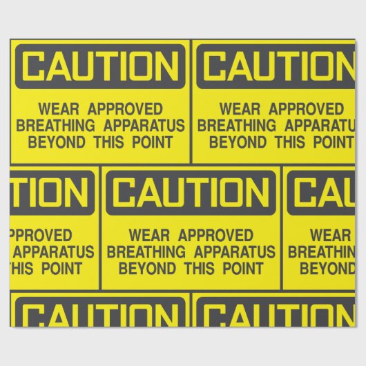 注意標識衣服認定呼吸装置 ラッピングペーパー (フラット)