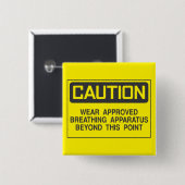 注意標識衣服認定呼吸装置 缶バッジ (正面&裏面)