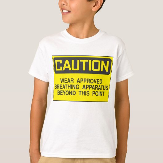 注意標識衣服認定呼吸装置 Tシャツ (正面)