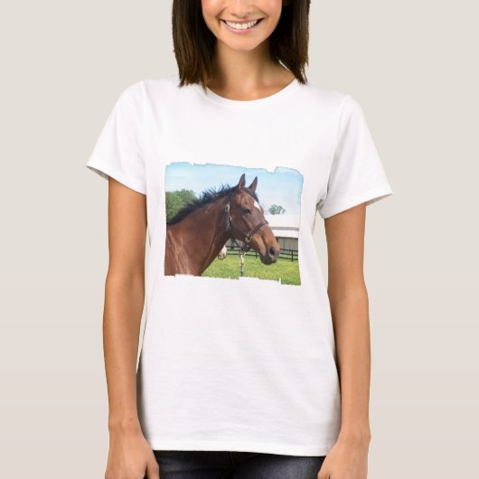 注意深いアラビアの馬の女性のTシャツ Tシャツ (正面)