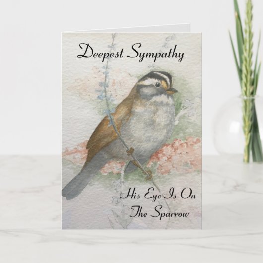 注意深いスパローエスト悔やみや弔慰バイブル引用文 カード (正面)