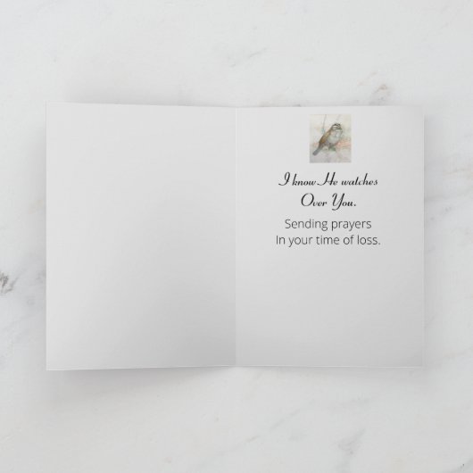 注意深いスパローエスト悔やみや弔慰バイブル引用文 カード (内部)