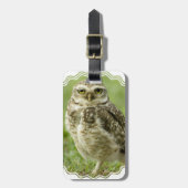 注意深いフクロウの荷物のラベル ラゲッジタグ (正面縦)