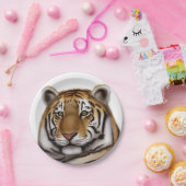 注意深いベンガルトラの紙皿 ペーパープレート (パーティー)