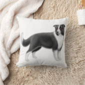 注意深いボーダーコリー犬の枕 クッション (ブランケット)