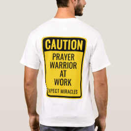 注意祈りの戦士奇跡面白いキリスト教 Tシャツ