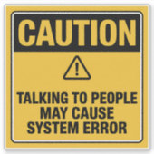 注意記号 – システムエラーのソーシャル警告機能 シール (正面)