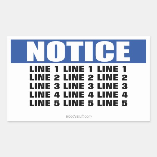 注意記号（最大5行） 長方形シール (正面)