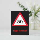 注意記号： 50誕生日 ポストカード (スタンド正面)