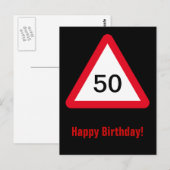 注意記号： 50誕生日 ポストカード (正面/裏面)