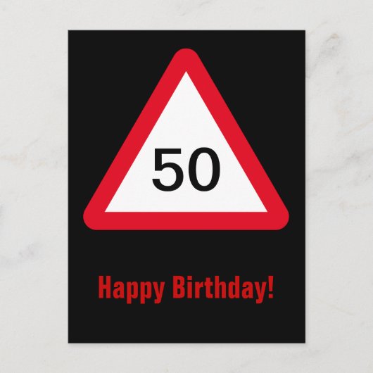 注意記号： 50誕生日 ポストカード (正面)