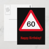 注意記号： 60誕生日 ポストカード (正面/裏面)