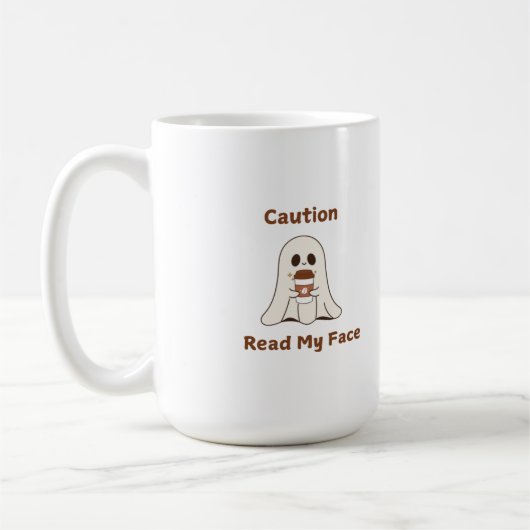 注意読顔 コーヒーマグカップ (左)