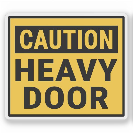 注意重いドア シール (正面)
