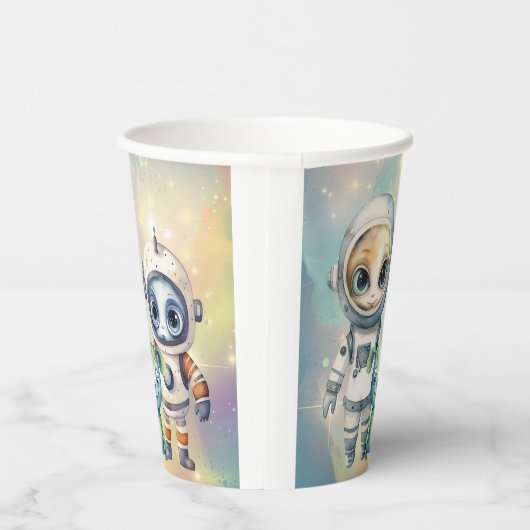 注意銀河間プレーン誕生日紙カップ 紙コップ (右)