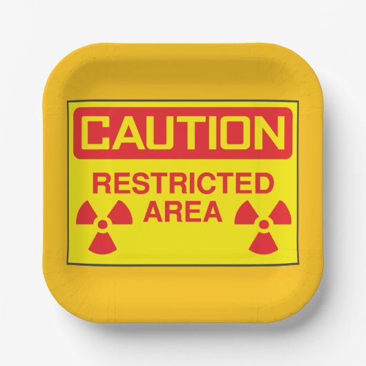 注意領域放射線障害警告症 ペーパープレート (正面)