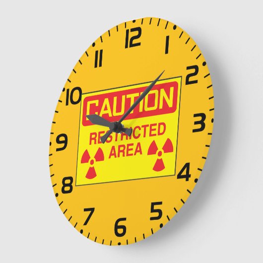 注意領域放射線障害警告症 ラージ壁時計 (傾斜)