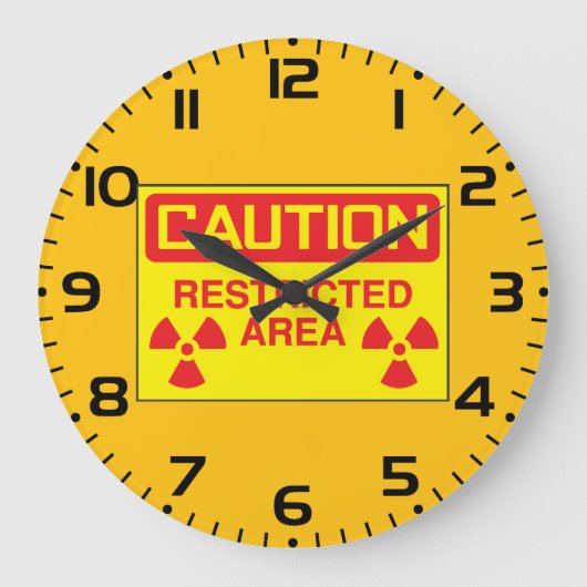 注意領域放射線障害警告症 ラージ壁時計 (正面)