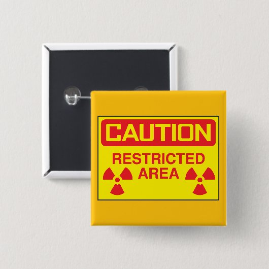 注意領域放射線障害警告症 缶バッジ (正面&裏面)