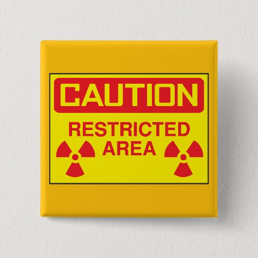 注意領域放射線障害警告症 缶バッジ (正面)