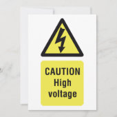 注意高電圧警告標識招待状 招待状 (正面)