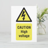 注意高電圧警告標識招待状 招待状 (スタンド正面)