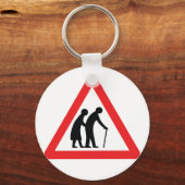 注意高齢者 – UK交通標識 キーホルダー (正面)