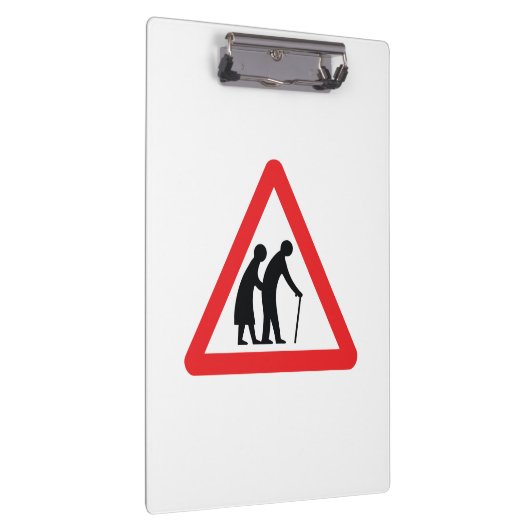 注意高齢者 – UK交通標識 クリップボード (右)