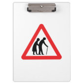 注意高齢者 – UK交通標識 クリップボード (正面)